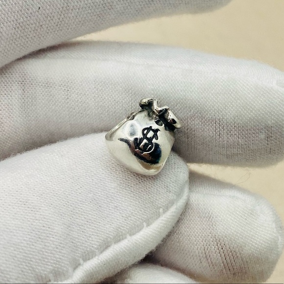 EUC Pandora 790332 Sterling Silver Money Bag Bead/Charm - Retired! - Picture 4 of 6